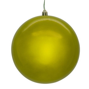 N591273DPVL Vickerman - 4.75 in Lime Pearl Seamless Ball UV Outdoor Christmas Ornament - 4 Pack