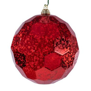 Vickerman MC240103 Vickerman - 4.75 in Red Honeycomb Mercury Ball Christmas Ornament - 4 Pack 