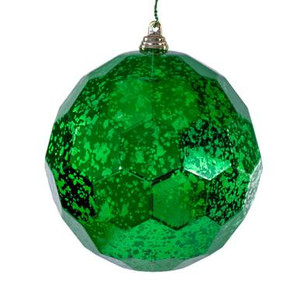 Vickerman MC240104 Vickerman - 4.75 in Green Honeycomb Mercury Ball Christmas Ornament - 4 Pack 