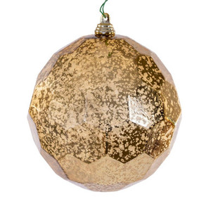 MC240108 Vickerman - 4.75 in Gold Honeycomb Mercury Ball Christmas Ornament - 4 Pack