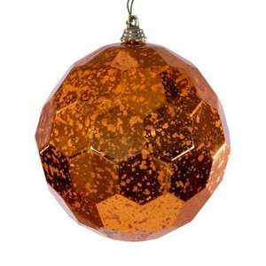 Vickerman MC240118 Vickerman - 4.75 in Burnished Orange Burnish Honeycomb Ball Christmas Ornament - 4 Pack 