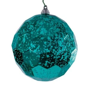Vickerman MC240142 Vickerman - 4.75 in Teal Honeycomb Mercury Ball Christmas Ornament - 4 Pack 