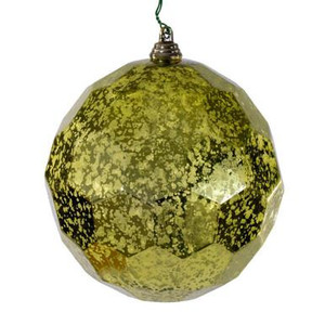 Vickerman MC240173 Vickerman - 4.75 in Lime Honeycomb Mercury Ball Christmas Ornament - 4 Pack 