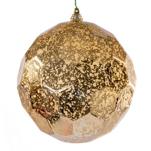 MC240208 Vickerman - 6 in Gold Honeycomb Mercury Ball Christmas Ornament - 2 Pack