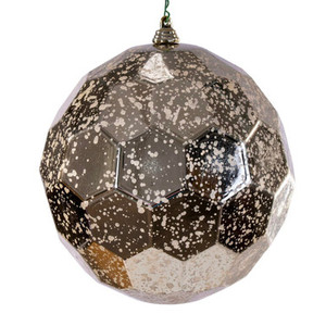 MC240238 Vickerman - 6 in Champagne Honeycomb Mercury Ball Christmas Ornament - 2 Pack
