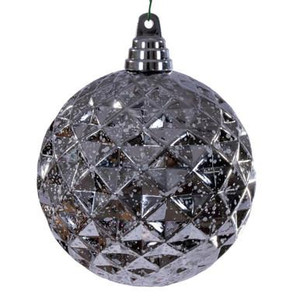 Vickerman MC240307 Vickerman - 4.75 in Silver Diamond Mercury Ball Christmas Ornament - 4 Pack 