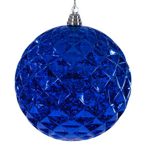 MC240502 Vickerman - 8 in Blue Diamond Mercury Ball Christmas Ornament