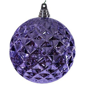 Vickerman MC240486 Vickerman - 6 in Lavender Diamond Mercury Ball Christmas Ornament - 2 Pack 