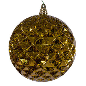 MC240514 Vickerman - 8 in Olive Diamond Mercury Ball Christmas Ornament