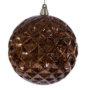 MC240576 Vickerman - 8 in Mocha Diamond Mercury Ball Christmas Ornament