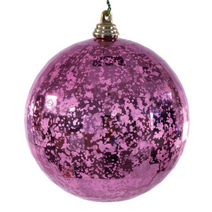 MC240679 Vickerman - 4 in Pink Mirror Mercury Ball Christmas Ornament - 6 Pack