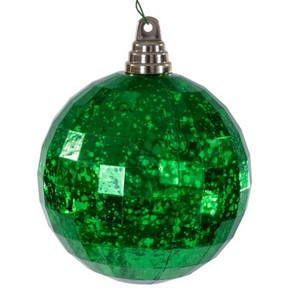 MC240704 Vickerman - 4.75 in Green Mirror Mercury Ball Christmas Ornament - 4 Pack