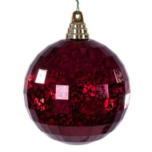 Vickerman MC240765 Vickerman - 4.75 in Burgundy Mirror Mercury Ball Christmas Ornament - 4 Pack 