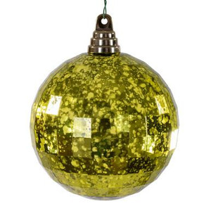Vickerman MC240773 Vickerman - 4.75 in Lime Mirror Mercury Ball Christmas Ornament - 4 Pack 