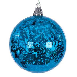 Vickerman MC240812 Vickerman - 6 in Turquoise Mirror Mercury Ball Christmas Ornament - 2 Pack 