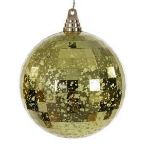 Vickerman MC240873 Vickerman - 6 in Lime Mirror Mercury Ball Christmas Ornament - 2 Pack 