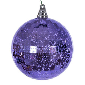 MC240886 Vickerman - 6 in Lavender Mirror Mercury Ball Christmas Ornament - 2 Pack