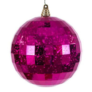 Vickerman MC240970 Vickerman - 8 in Fuchsia Mirror Mercury Ball Christmas Ornament 