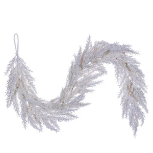 FMA231348 Vickerman - 48 in. Ivory Pampas Grass Christmas Garland - Unlit