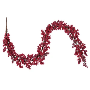 FQ242160 Vickerman - 5 ft Red Ice Christmas Garland - Unlit