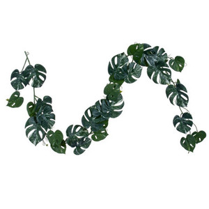 FR236671 Vickerman - 71 in. Green Monstera Christmas Garland - Unlit