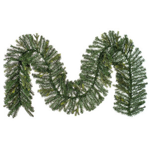 G183314 Vickerman - 9 ft Green Christmas Garland - Unlit
