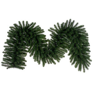G237020 Vickerman - 9 ft Green Christmas Garland - Unlit