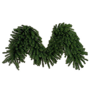 G237024 Vickerman - 9 ft Green Christmas Garland - Unlit