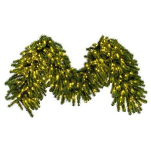 Vickerman G237025LED Vickerman - 9 ft Green Christmas Garland - Pre-Lit LED 