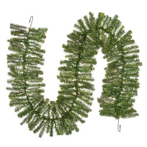 G254414 Vickerman - 9 ft Green Christmas Garland - Unlit