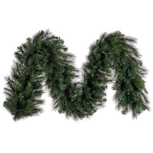K201417 Vickerman - 9 ft Green Christmas Garland - Unlit