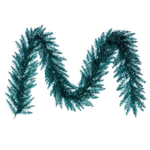 K234214 Vickerman - 9 ft Aqua Christmas Garland - Unlit
