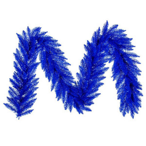 K234514 Vickerman - 9 ft Blue Christmas Garland - Unlit