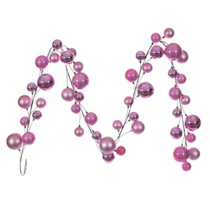 N250379 Vickerman - 10 ft Pink Christmas Garland - Unlit