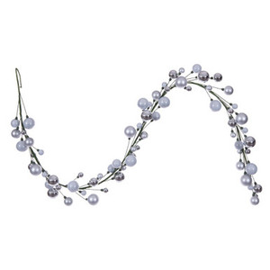 N250107 Vickerman - 6 ft Silver Christmas Garland - Unlit