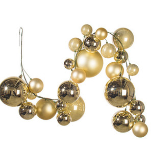 N250738 Vickerman - 6 ft Champagne Christmas Garland - Unlit