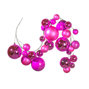 N250759 Vickerman - 6 ft Hot Pink Christmas Garland - Unlit
