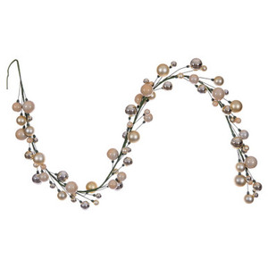 N250138 Vickerman - 6 ft Champagne Christmas Garland - Unlit