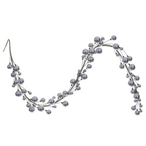 N251107 Vickerman - 6 ft Silver Christmas Garland - Unlit