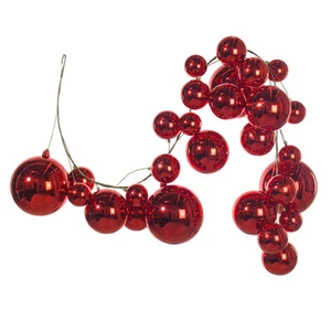 N251703 Vickerman - 6 ft Red Christmas Garland - Unlit