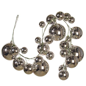 N251707 Vickerman - 6 ft Silver Christmas Garland - Unlit