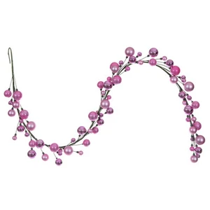 N250179 Vickerman - 6 ft Pink Christmas Garland - Unlit