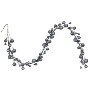 N250187 Vickerman - 6 ft Pewter Christmas Garland - Unlit