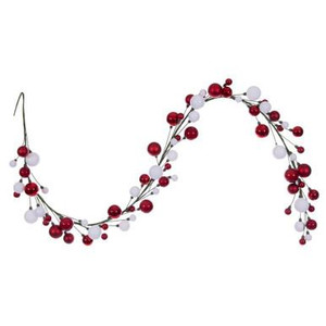 Vickerman N250191 Vickerman - 6 ft Red/White Christmas Garland - Unlit 