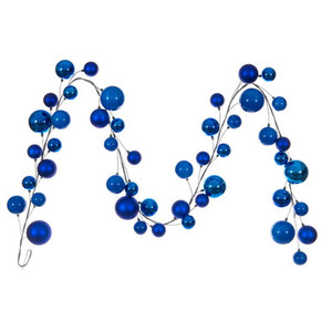 N250302 Vickerman - 10 ft Blue Christmas Garland - Unlit