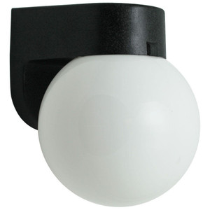 Incon Lighting 13W LED Stylish Black Porch Light Fixture White Globe 4000K 