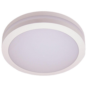 Incon Lighting Round White IP65 Rated LED Low Profile Bulkhead Light Fixture 