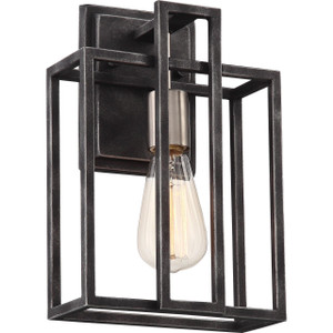 Nuvo Lighting Nuvo 60-5856 Iron Black with Brushed Nickel Wall Mount Fixture 