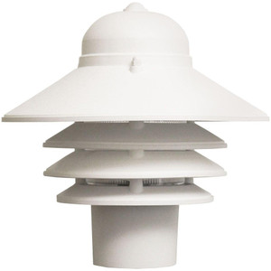 Incon Lighting 14W LED Post Mount White Polycarbonate Nautical Tiered Fixture 3000K 