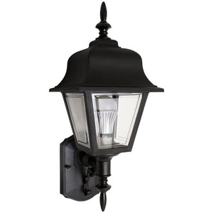 Incon Lighting 13W LED Traditional Black Porch Light Clear Lens Coach Style Fixture 3000K 